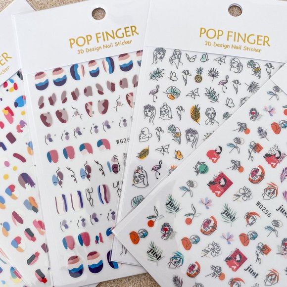 NWT 5 Sheets of Pop Finger Nail Art Stickers - Picture 2 of 4
